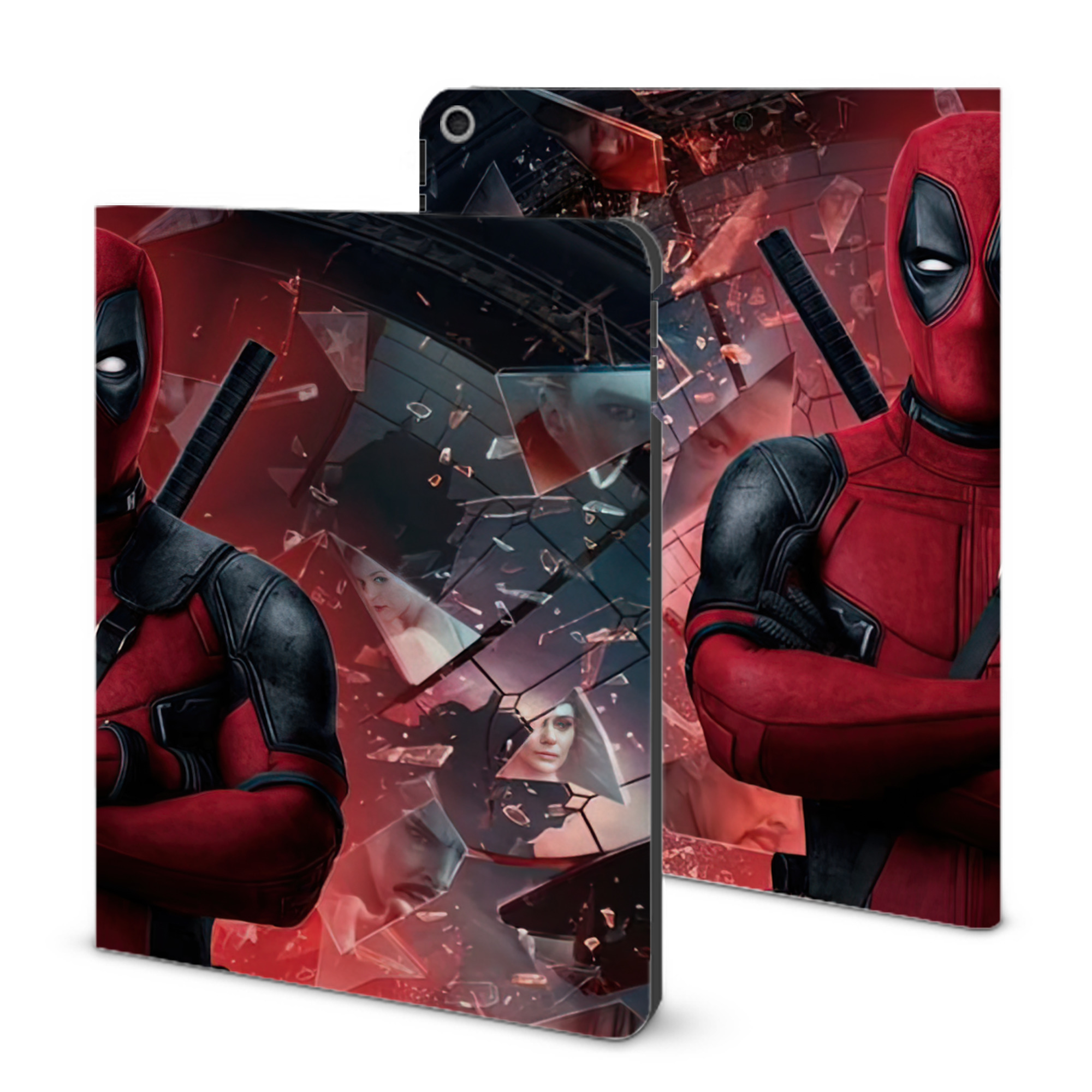 （画像用） Deadpool デッドプール IPad ケース ブック型 PUレザー TPU 耐衝撃 軽量 薄型 ペン収納なし 全面保護 IPad 各モデル対応